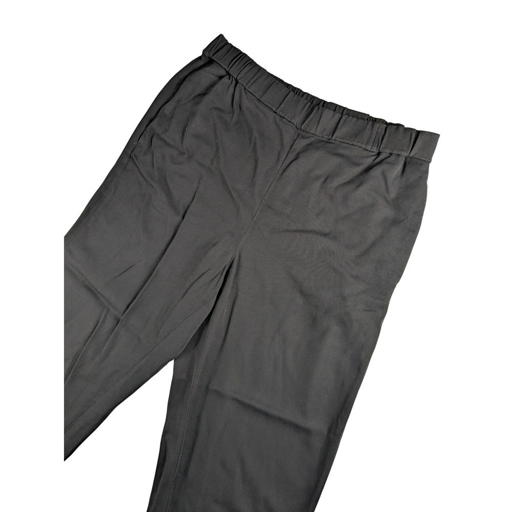 COS Black Wool Blend Pull On Elastic‎ Waist Cropped Pants Trousers Womens